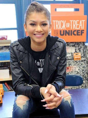Zendaya Street Style Black Leather Jacket