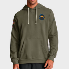 Los Angeles Chargers Olive 2025 Salute to Service Sideline Hoodie