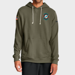 Miami Dolphins Olive 2025 Salute to Service Sideline Hoodie