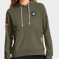 Miami Dolphins Olive 2025 Salute to Service Sideline Hoodie