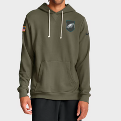 Philadelphia Eagles Olive 2025 Salute to Service Sideline Hoodie