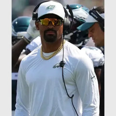 Jalen Hurts Preseason 2025 Eagles White Sweatshirt