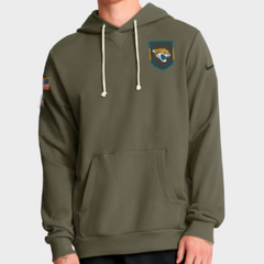 Jacksonville Jaguars Olive 2025 Salute to Service Sideline Hoodie