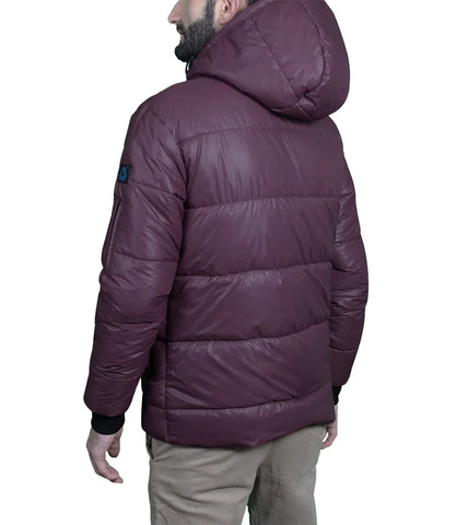 Men's Maroon Hooded Puffer Jacket