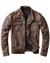 Men’s Brown Biker Jacket
