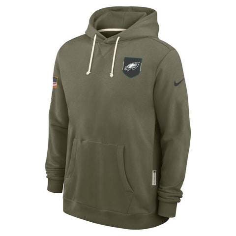 Philadelphia Eagles Olive 2025 Salute to Service Sideline Hoodie