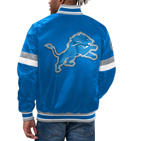 Starter Blue Detroit Lions Varsity Jacket