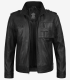 Mens Cafe Racer Style Matte Black Leather Jacket
