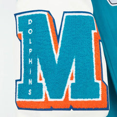 Miami Dolphins Mashup Aqua/White Classic Rib Varsity Jacket