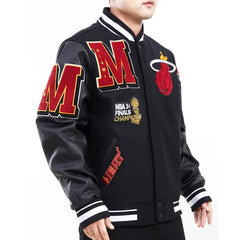 Miami Heat Mashup Black Varsity Jacket