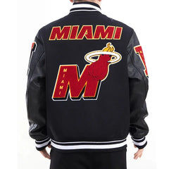Miami Heat Mashup Black Varsity Jacket