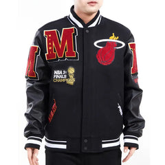 Miami Heat Mashup Black Varsity Jacket