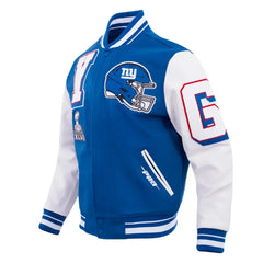 NY Giants Mashup Rib Blue Varsity Jacket