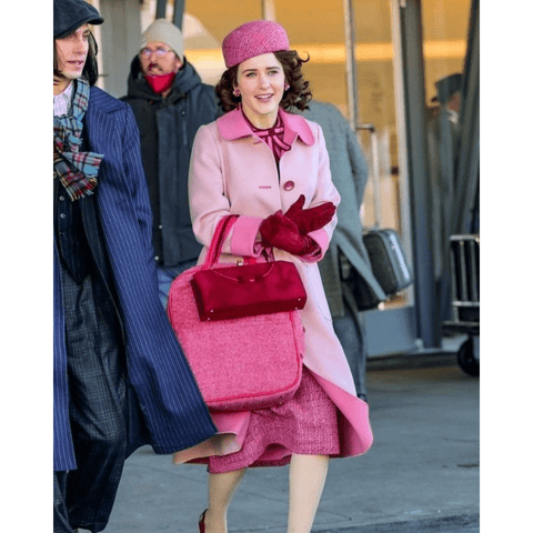 The Marvelous Mrs. Maisel Season 5 Rachel Brosnahan Pink Coat