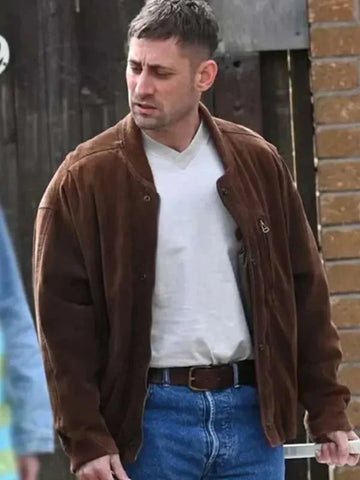 Toxic Town Michael Socha Suede Bomber Jacket