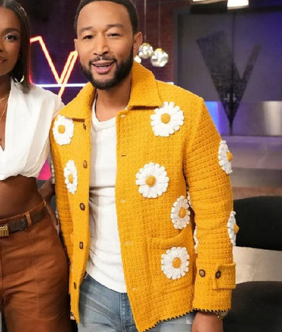 The Voice S27 John Legend Yellow Daisy Applique Jacket