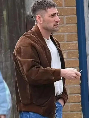 Toxic Town Michael Socha Suede Bomber Jacket