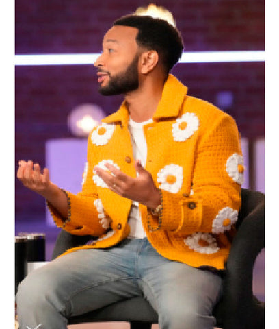 The Voice S27 John Legend Yellow Daisy Applique Jacket
