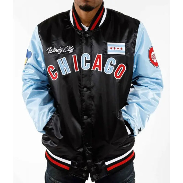 Starter Chicago Bomber Varsity Satin Jacket