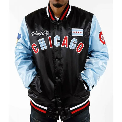Starter Chicago Bomber Varsity Satin Jacket