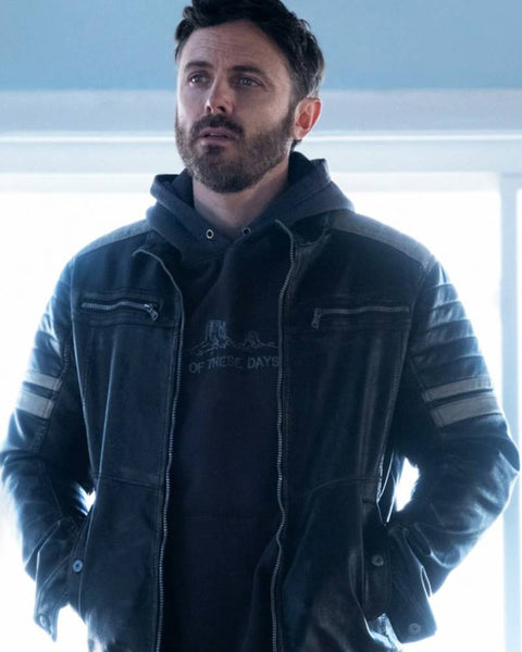 The Instigators 2024 Casey Affleck Black Leather Jacket