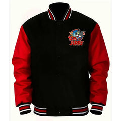 Tom and Jerry Red and Black Varsity Jacket