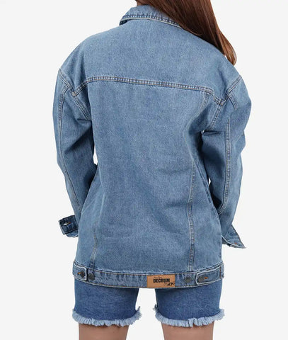 Womens Light Blue Oversized Denim Jacket