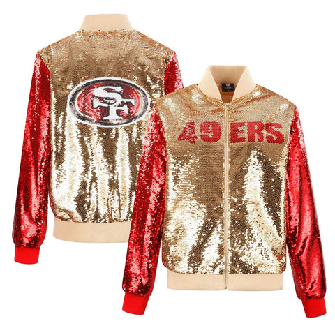 Women's San Francisco 49ers Cuce Two-Tone Sequin Jacket