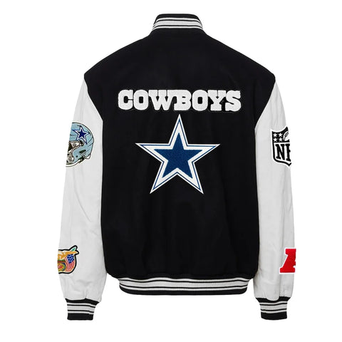 Jeff Hamilton Black Dallas Cowboys Wool Varsity Jacket