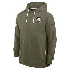 Pittsburgh Steelers Olive 2025 Salute to Service Sideline Pullover Hoodie