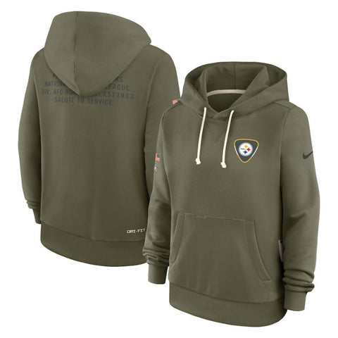 Pittsburgh Steelers Olive 2025 Salute to Service Sideline Pullover Hoodie