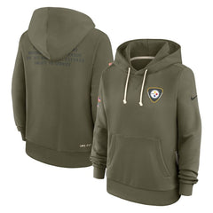 Pittsburgh Steelers Olive 2025 Salute to Service Sideline Pullover Hoodie