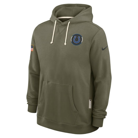 Indianapolis Colts Olive 2025 Salute to Service Sideline Hoodie