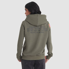 Philadelphia Eagles Olive 2025 Salute to Service Sideline Hoodie