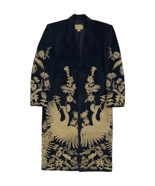 Seth Rollins Superstar Velvet Embroidery Long coat