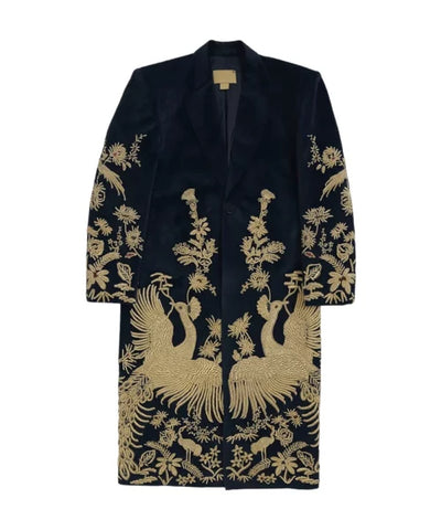 Seth Rollins Superstar Velvet Embroidery Long coat