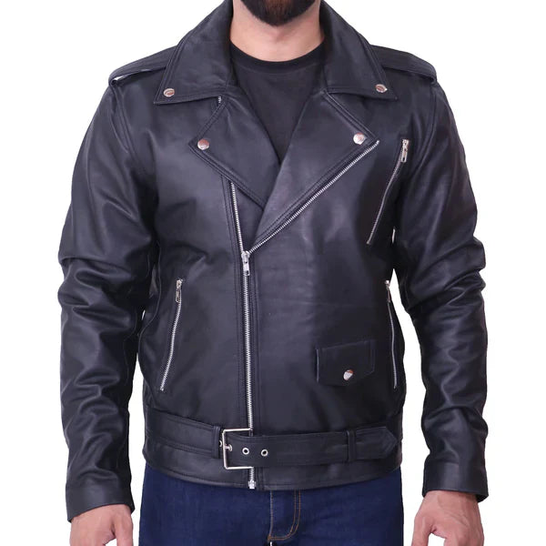 Men's Slim Fit Adam Levine Black Leather Jacket