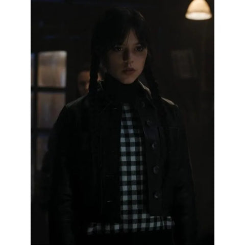 Wednesday TV Series Addams Black Leather Jacket