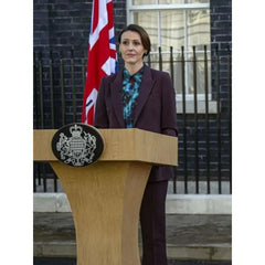 Suranne Jones Hostage 2025 Maroon Suit