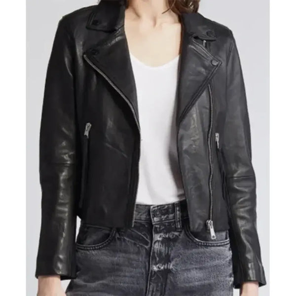Days Of Our Lives Jada Hunter Biker Black Leather Jacket