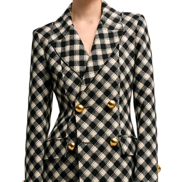 Kristin Davis Check Coat