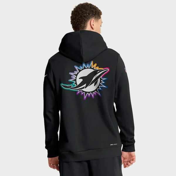Miami Dolphins Black 2025 Dri-FIT Hoodie