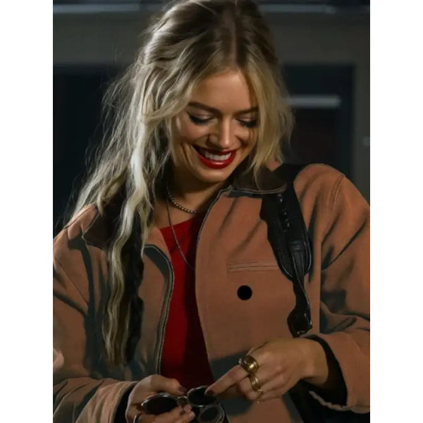 Samara Weaving Eenie Meanie Brown Jacket
