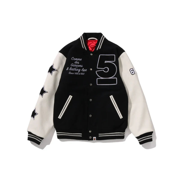 A BATHING APE x COMME OSAKA Varsity Jacket