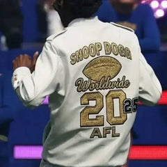 2025 AFL Grand Final Snoop Dogg White Leather Jacket
