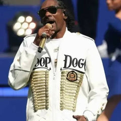 2025 AFL Grand Final Snoop Dogg White Leather Jacket