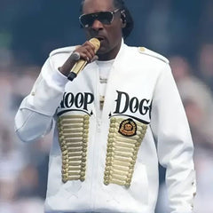 2025 AFL Grand Final Snoop Dogg White Leather Jacket