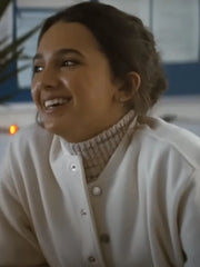 A Working Man Arianna Rivas White Bomber Jacket