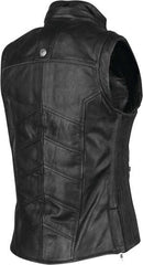 Hells Belles Womens Leather Vest, Black