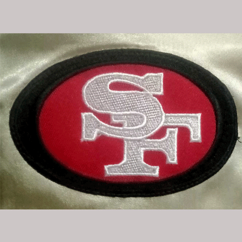 Sf 49ers Champs Gold Satin Patches Jacket